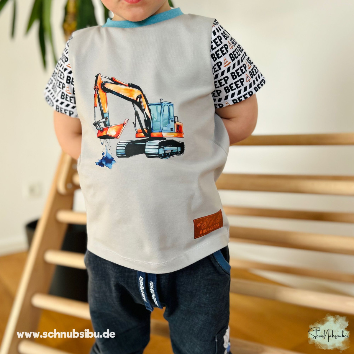 Bügelbild Bagger orange